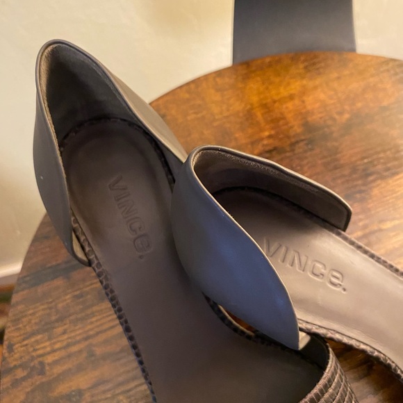 Vince Aurelian Black and Grey Leather D’Orsay Heels, GUC!! - Picture 6 of 7